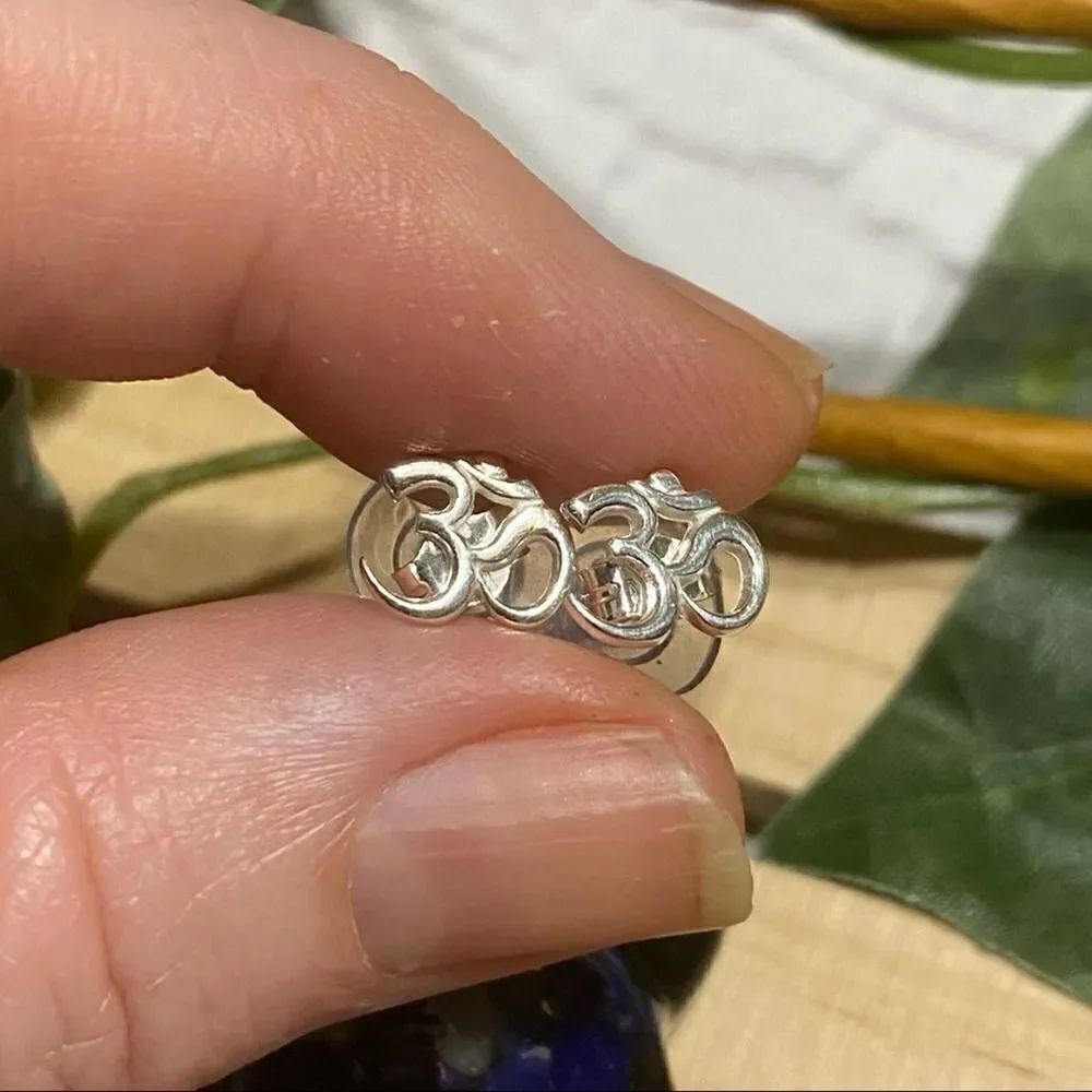 Om Sterling Silver Earrings